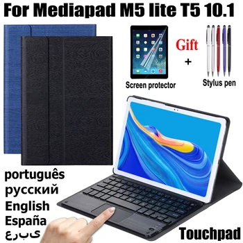 Pre Huawei MediaPad M5 lite 10.1 Klávesnice Prípade Huawei MediaPad T5 Dotyková Bluetooth Klávesnicu, puzdro