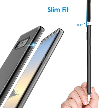 Jasné, Mobilný Telefón TPU Prípadoch pre Samsung Galaxy Note 8 Transparentné Mäkké Silikónové 360 Ochranné GalaxyNote8 Note8 Zadný Kryt Gél