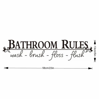 Kúpeľňa pravidlá dvere prihlásiť vinyl citáty písma slová samolepky na stenu kúpeľne, wc, umyváreň dekorácie domova odtlačkový umenie