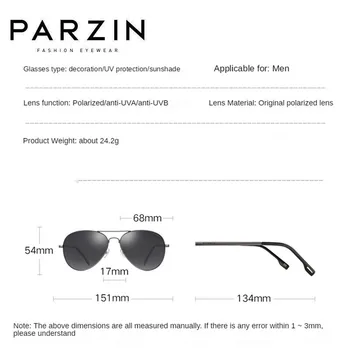 PARZIN Vintage Polarizované Muži Okuliare Classic Letectva Muž Slnečné Okuliare Gafas Jazdy Okuliare Black B8023