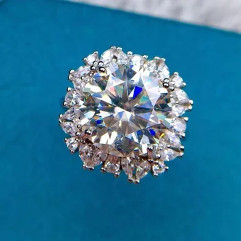Nový Dizajn 6 Carat Moissanite Diamantový Prsteň Sŕdc a Šípov Rez Trend Módnych Šperkov Príslušenstvo