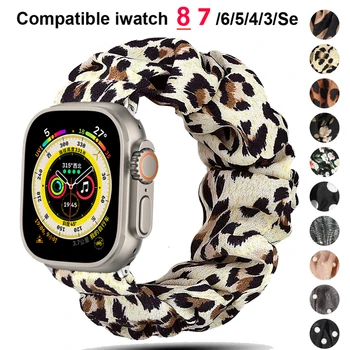 Leopard Popruh pre Apple hodinky kapela 40 mm 44 mm 42mm 38 mm 49 mm Elastické Nylon Slučky náramok iwatch ultra series 3 SE 6 7 8 45mm 41mm