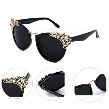 Módne Luxusné Drahokamu Cat Eye slnečné Okuliare Ženy Značky Dizajnér Zrkadlo Šošovka Okuliarov Mužov Slnečné Okuliare Odtiene UV400 Oculos