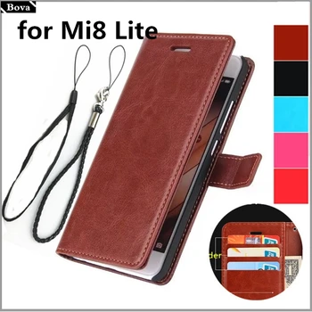 Držiteľa karty kryt puzdro pre Xiao Mi8 Lite kožené puzdro peňaženky flip cover ochranné telefón puzdro pre Xiao Mi 8 Lite