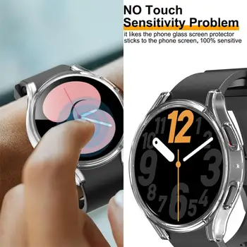 Sklo+puzdro pre Samsung Galaxy Watch 5 pro 45mm, príslušenstvo PC Bumper Kryt Všetci-Okolo Screen Protector samsung Galaxy watch 5 40 mm 44 mm
