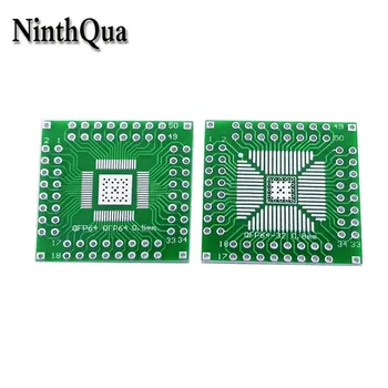 SMT QFP64 0.8 mm DIP64 0,5 mm PCB Adaptér Doska QFN64 Konverzie Konektor Patch rovno plug Negatívne kompatibilný s 56P