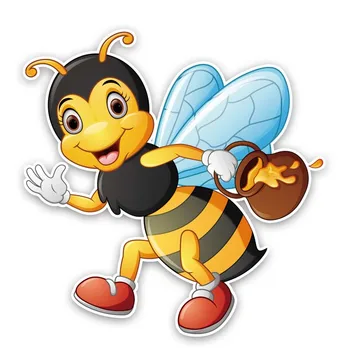 15.1 CM*15.4 CM Včely Prenášajú Med PVC Auto Styling Dekorácie Nepremokavé Kotúča, Auto Nálepky