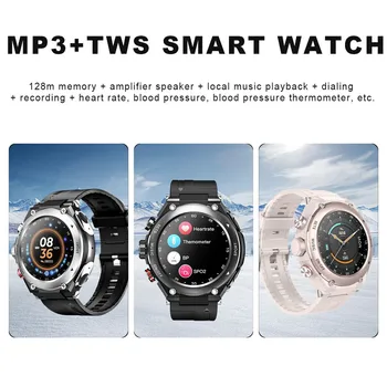 MMcslin T92 Smart Hodinky Mužov Bluetooth Hovor TWS 5.0 Slúchadlá Hovor, Prehrávanie Hudby Nepremokavé Športové Smartwatch Nové 2022 Pre Android iOS