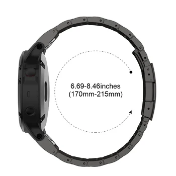 AN Zliatiny Titánu Watchband Pre Garmin Fenix 5X/5X Plus/ 6X/ 6X Pro /7X 26mm Smart Hodinky, Náramok