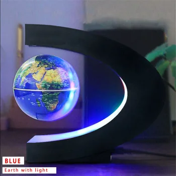 Magnetická Levitácia Plávajúce Svete Mape Sveta LED Svetlo Domova C Tvar AU/US/EU/UK Plug