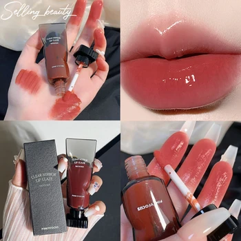 Transparentné Velvet Lip Glaze Novinka Matné Rúže Non-stick Pohár Karamel Červená Hnedá Dlhotrvajúci Lesk na Pery Kozmetika, Veľkoobchod
