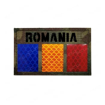 Rumunsko Vlajka INFRAČERVENÉ Infračervené Reflexné Škvrny Multicam Vojenské Taktické rumunský Vlajky 3D Vyšívané Patch Odznaky Remienok na ruku